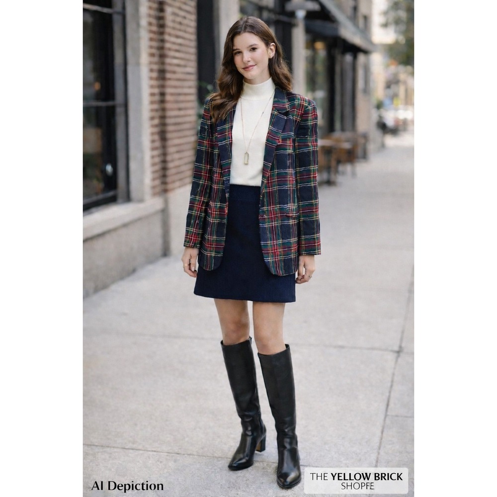 Vintage Homemade Plaid Wool Blazer Jacket | Lined | 1980s | Women's Small